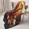 thumbnail image 3 of Hirioo Cartoon Puppy Sunset for Flannel Blanket, Cozy and Warm Throw for Bed or Couch ,Perfect for All Seasons-80"x60", 3 of 6