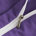 thumbnail image 4 of DNG Creations 3 Piece Double Ruffle Duvet Cover With Zipper Closure ( Solid Purple ) All-Season 100% Egyptian Cotton, 800 Thread Count ( Oversized King - Size ), 4 of 6