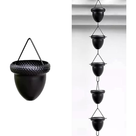 Adaptateur Chaîne Pluie Pour Gouttières - Crochet En S Noir Universel Pour Toutes Tailles