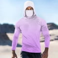 thumbnail image 2 of Dagugfen Summer Shirts for Men Hoodie Mask Long Sleeve Sun Protection Slim Gradient Color Comfy Casual Tops for Fishing, 2 of 5