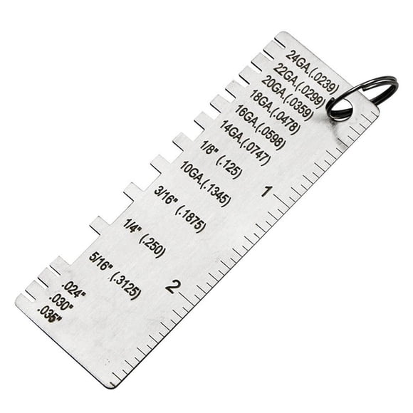 Stainless Steel Wire Gauge Measuring Tool, Metal Sheet Thickness Gauge Tool, Sheet Metal Thickness Weld Inspection Ruler for Metalworking Measurement