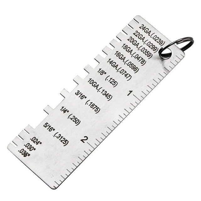 Stainless Steel Wire Gauge Measuring Tool, Metal Sheet Thickness Gauge Tool, Sheet Metal Thickness Weld Inspection Ruler for Metalworking Measurement