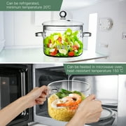 High Borosilicate Glass Soup Pot with Cover Clear Glass Pot with Double Handles Household Cooking Saucepan Pot