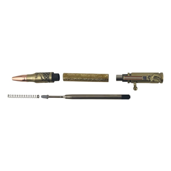 Penn State Industries PKCP8ARAB Patriotic Etched Salute The Troops Bolt Action Pen Woodturning Kit (10, Antique Brass)