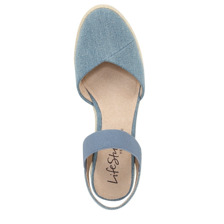 LifeStride Womens Kimmie Wedge Espadrilles Medium Wide Width