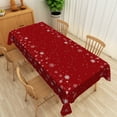 thumbnail image 3 of Nanqianyi Red Christmas Snowflakes Tablecloth Rectangular 54 x 72 inch, Washable Table Cover for Christmas Family Gathering Decoration, 3 of 6