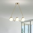 thumbnail image 2 of Willow 20 in. 3-Light Indoor Brass Finish Chandelier with Light Kit, 2 of 5