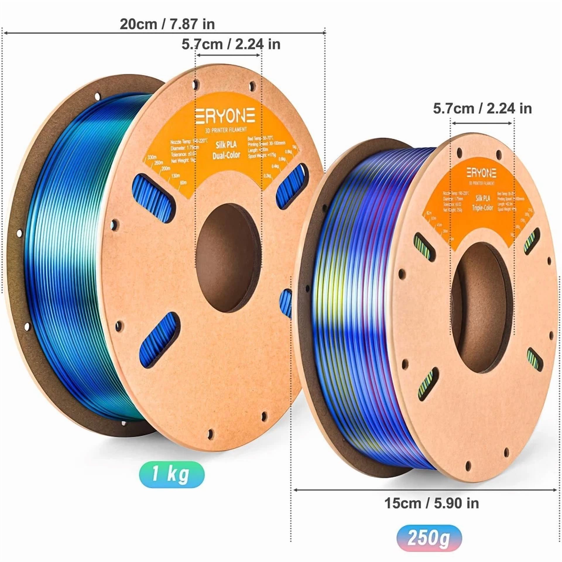 CRESTIN- Silk Tri Color Pla Filament 3D Printer 1.75Mm +/- 0.03Mm, Multicolor