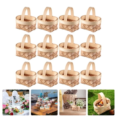 WHAMVOX Small Woven Baskets Plastic for Home Decor 12Pcs 2.55X1.77X1.57in