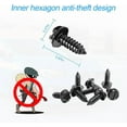 thumbnail image 2 of YALOK Anti Theft License Plate Screws Kits- Rustproof Stainless Steel Car Tag Plate Mounting Hardware, M6 (1/4") Tamper Proof Fastener Nut, Caps Cover for Front Rear Frame Holder Mounting（Black-Set1）, 2 of 10