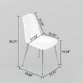 thumbnail image 2 of 5-Piece Dining Table Set, 63" Rectangular Clear Tempered Glass Table with Unique Stainless Steel Base, 4 Velvet Upholstered Chairs, Dining Table Set for Kitchen, Office, 2 of 9