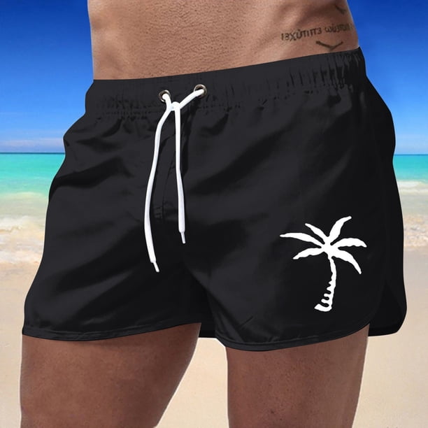 WILLBEST Pantalones Cortos Deportivos de Verano para Hombre, de Talla Grande, A La Moda, Informales, para Viajes, con Estampado de Cocoteros, para Playa