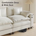 thumbnail image 3 of Ucloveria 116.5" U-Shaped Modular Sectional Couch With Ottoman, Cup Holders & Charging Ports - Chenille Cloud Couch, 5-Seat Deep Seat Sofa For Living Room, Apartment,White, 3 of 9