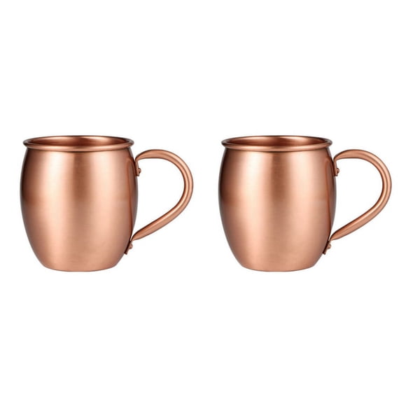 2X 530ML 100% Pure Copper Mug Mug Drum Cup Cocktail Cup Pure Copper Mug Restaurant Bar Cold Drink Cup, B