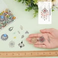 thumbnail image 3 of 1 Box DIY 8 Pairs Bohemian Style Chandelier Charms Earrings Making Kit Boho Dream Catcher Charm Feather Leaf Charms Faceted Glass Beads, 3 of 9