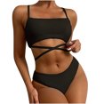 thumbnail image 7 of REORIAFEE Push up Bathing Suits for Women Fashionable Beachwear Two Piece Swimwear Beachwear Set Black S, 7 of 7
