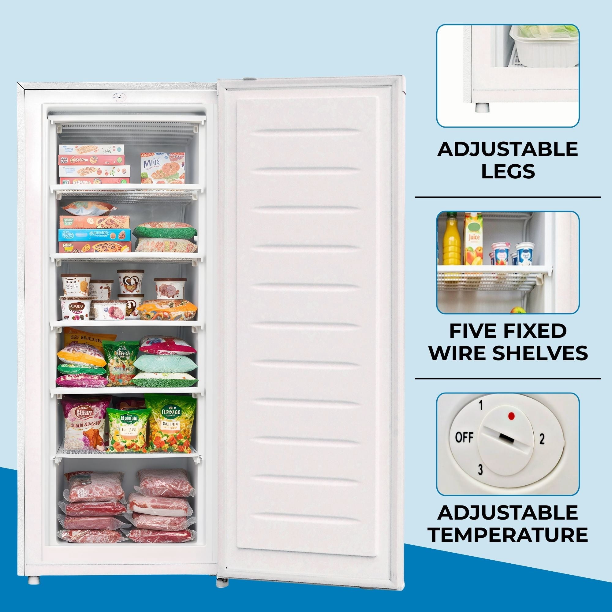 Kenmore 6 Cu Ft Convertible Upright Freezer/Refrigerator, Garage Ready with Adjustable Temperature Control for Food and Meat Storage in Kitchen, Basement or Utility Room, White