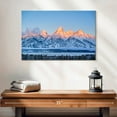 thumbnail image 2 of Elephant Stock Frozen Grand Tetons Wall Art - Horizontal Canvas Wall Art - Living Room Wall Decor - Nature Canvas - Orange And Blue Decor - 24" x 16", 2 of 4