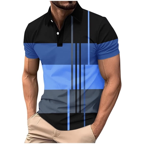Mens Manga Corta Botón Abajo Camisas con Bolsillo Pulover Botón de Impresión de la Camisa de Solapa de Poliéster Cuello de Vuelta, Blusa Casual para Hombres