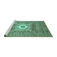 thumbnail image 2 of Ahgly Company Machine Washable Indoor Rectangle Abstract Turquoise Blue Modern Area Rugs, 7' x 10', 2 of 4