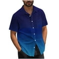 thumbnail image 2 of Blusa y camisa de manga corta con cuello vuelto para hombre, blusa informal de moda con cuello vuelto, blusa estampada de manga corta con botones, blusa de poliéster para hombre, 2 of 6