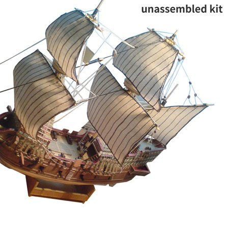 Unassembled Paper Kit Galeon Golden Hind Sail Battleship Model Gift for Collectors Retro Toy