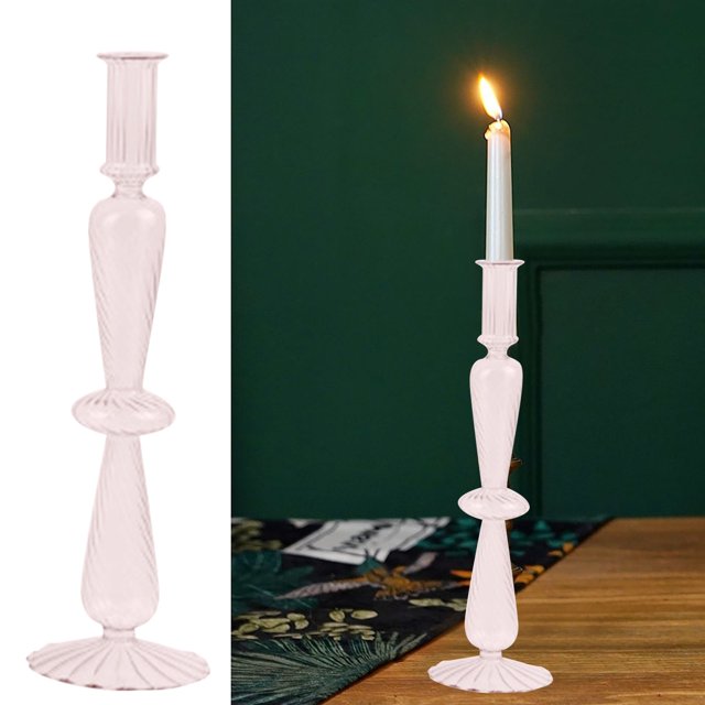 ¡Adornos de escritorio en liquidación! Candelabro Meiiso de estilo artístico, jarrón hecho a mano, exquisito candelabro de cristal para bodas, cumpleaños, cenas y hogar. 1 pieza decorativa, color