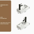 thumbnail image 4 of Wall Hung Basin Sink Small Cloakroom Basin Rectangle Ceramic Wash Basin Left Hand without Tap & Drain, 4 of 8