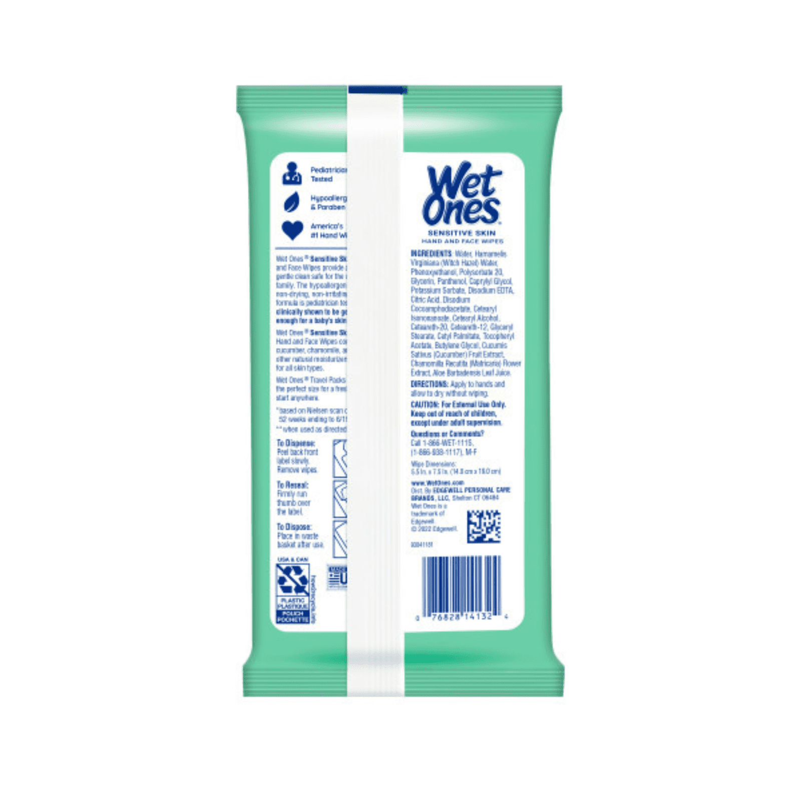 Wet Ones Hand Wipes Travel Pack, Sensitive Skin, 20ct (Pack of 30)