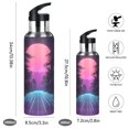 thumbnail image 2 of Yayeee 20oz Double Wall Stainless Steel Water Bottle with Flip Straw, Night Neon Road, 2 of 7