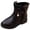 Black, variant on Children's Boots, Single Boots, British Snow Boots, Girls' Suede Side Zipper Boots, Midsole Boots