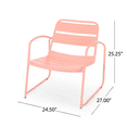 thumbnail image 4 of Tcbosik 2 Pack Metal Chairs for Outdoor, Modern Armchair, Accent Club Chair for Porch, Garden, Patio, Backyard, Easy Assembly, Coral, 4 of 11
