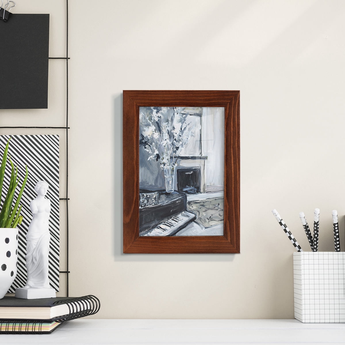 Piano Blues III - Framed Print w/glass - Chestnut