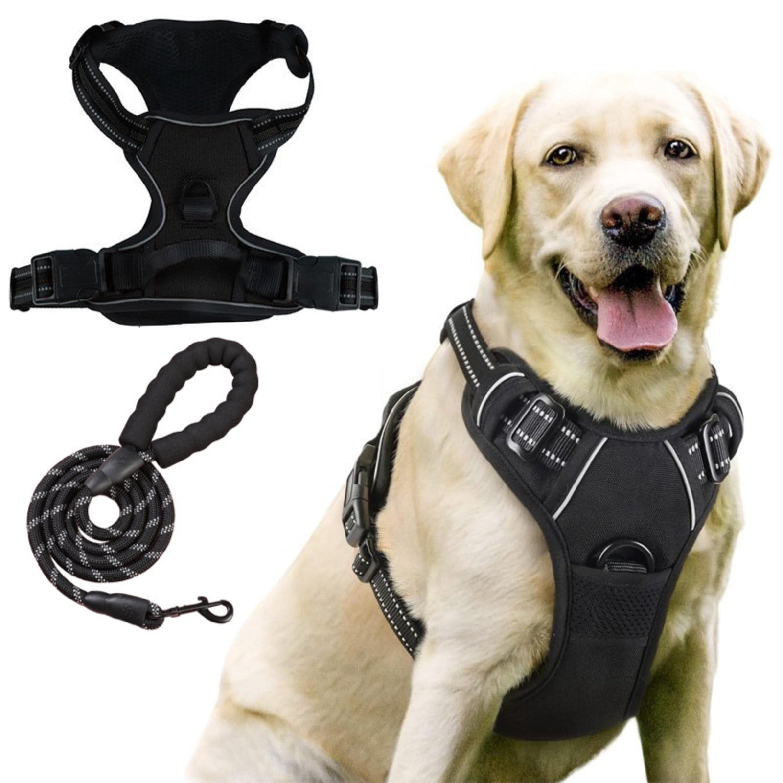 Swiftyle 2 Pcs Fellstern No Pull Dog Harness for Training, Reflective Pet Walking Gear, Escape Proof Front Clip Design for Medium Large Dogs(L)