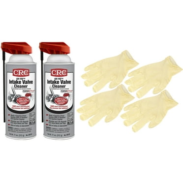 CRC Industries Intake Valve Cleaner (11 oz) Bundled with Latex Gloves
