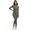 Army Green, variant on Women’s One-Piece Jumpsuit Full-Length Long Sleeve Zip Front Slim Fit Stretchy Active Bodysuit Yoga Workout Gym Training Athleisure Lounge Wear Soft Lightweight Trendy Essentials