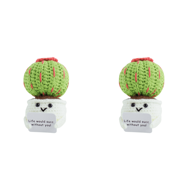 Plantas en Macetas Crochet Con Tarjeta para Escritorio (tortilla)