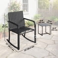 thumbnail image 3 of Outsunny 3 Pieces Wicker Patio Furniture Rocking Bistro Set with Cushions, 3 of 10