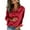 Red, variant on Rutainlusire Womens Fashion Casual Ruffled Peter Pan Collar Shirts Blouses Tops Women Satin Blouses For Women Button Down Shirts Long Sleeve Business Casual Tops
