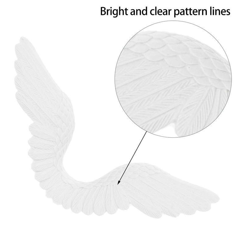 6pcs Plastic Angel Wings Ornaments Christmas DIY Crafts Accessories Decor 