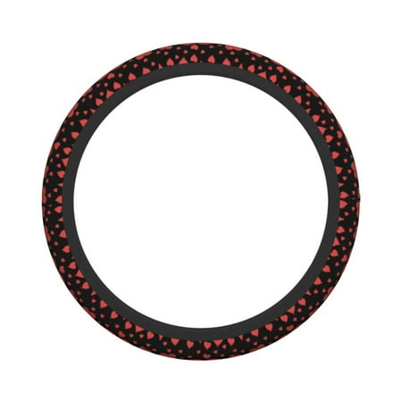 XMXY Car Steering Wheel Cover, Red Hearts Non-Slip Jeep Truck Universal Elastic Steering Wheel Protector 15 inch
