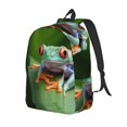 thumbnail image 1 of Disketp Red-Eyed Tree Frog Mochila de Lona Estampada, Mochila Escolar de Viaje Ligera para Estudiantes y Portátil-Small, 1 of 5