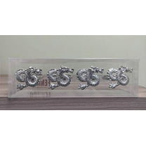Fennco Styles Antique Dragon Metal Napkin Rings, Set of 4 - Traditional Napkin Holders for Home Decor, Dining Table, Banquets, Family Gathering and Special Occasions