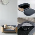 thumbnail image 6 of KOSSMAI Solid Wood Velvet Pet Dog Cat Middle Bed Sofa 30" Length with Removable Padding for Living Room, Bed Room Dark Gray, 6 of 7