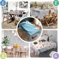 thumbnail image 5 of Blue White Gold Marble Pattern Rectangle Tablecloth 60"x120",Waterproof Polyester Rectangle Table Cloth, Wipeable Spillproof Polyester Tablecloth for Dining, Camping, Indoor and Outdoor, 5 of 6