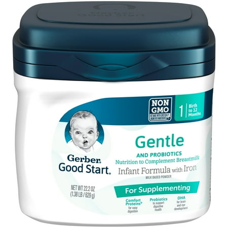 Gerber Good Start Gentle for Supplementing Non-GMO Powder Infant Formula, Stage 1, 22.2 oz