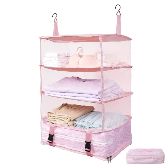 FaRest Hanging Travel Bag Organizer Packing Cube, Pink, 1 Count