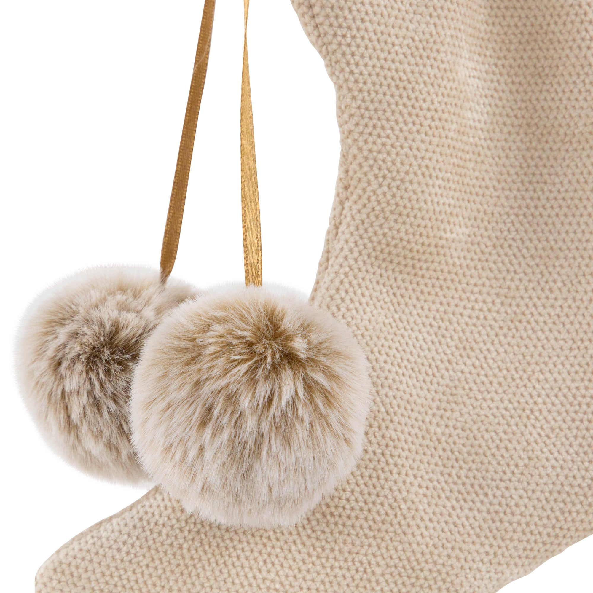 Northlight Plush Stockings Christmas Ornaments -  7.5" - Beige and Brown - Set of 2