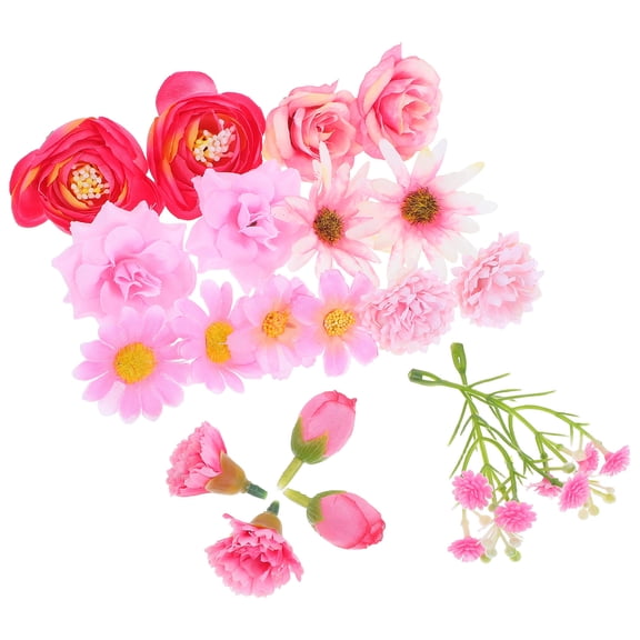 FOMIYES Pink Silk Faux Flower Heads for Decoration - High Realism, Reusable