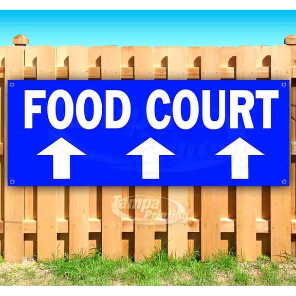 Food Court 13 oz Vinyl Banner With Metal Grommets